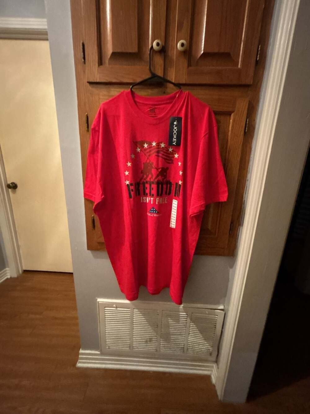 Jockey Men's Folds of Honor Freedom Isn't Free Graphic T-Shirt Red 2XL